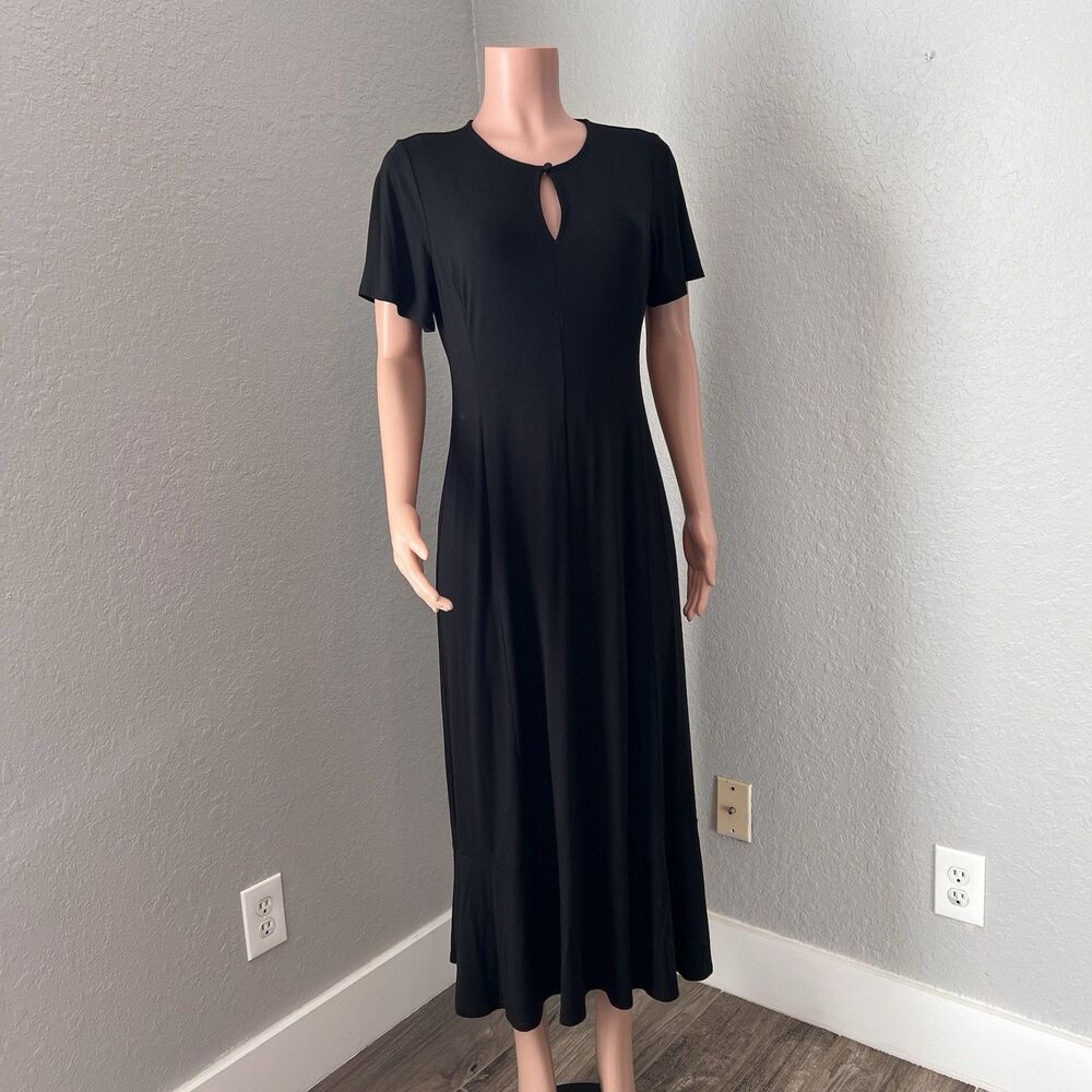 J Jill Dress Sz Small Womens Wearever Collection A Line BLACK Maxi Dress #42